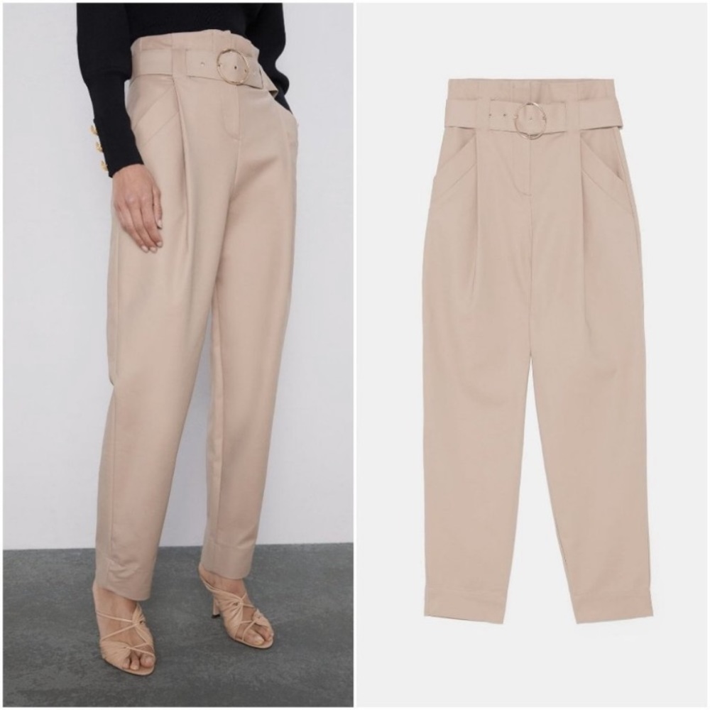 High waisted trousers with belt.